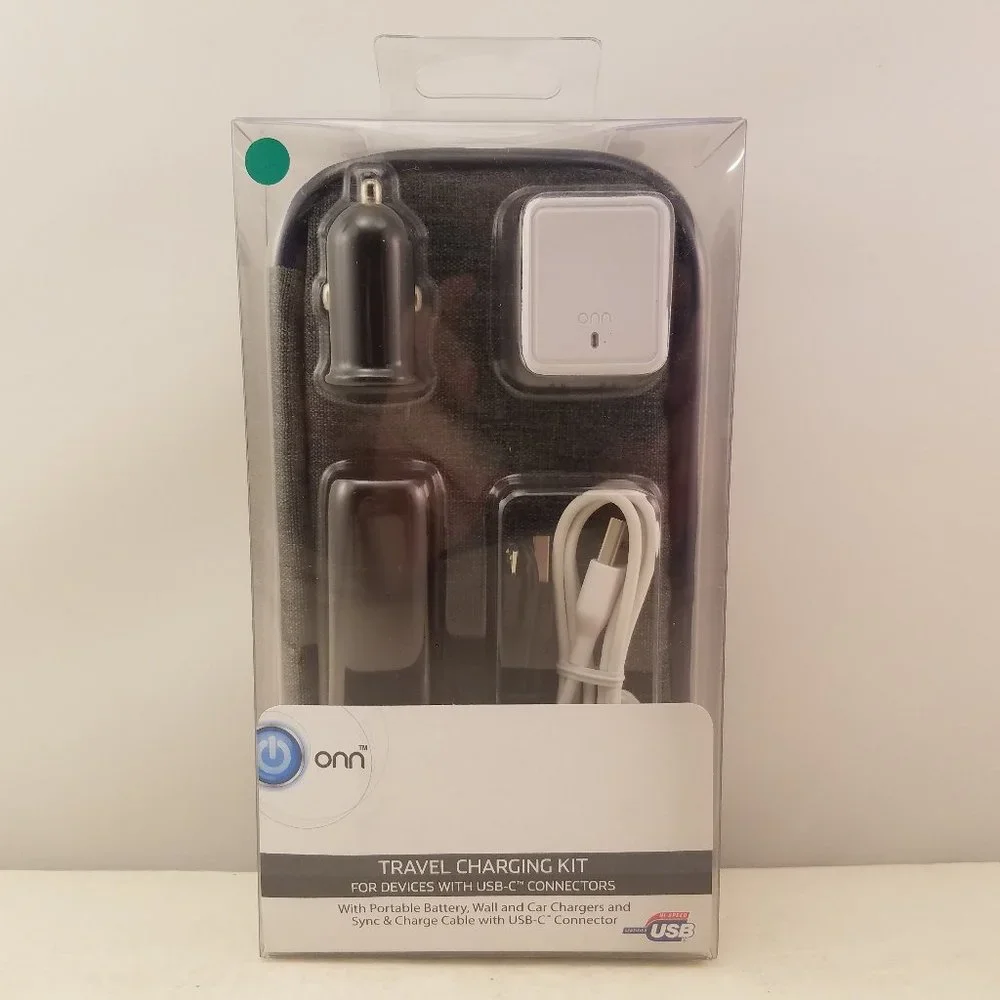 ONN USB Travel Charging Kit for Devices w/ USB-C Connectors